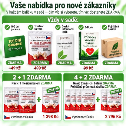 Cevora — 24 měsíců zrající česnekový extrakt s CoQ10 a vitamínem K2